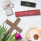 3 Pieces Easter Wooden Signs He is Risen Wooden Signs Easter Cross Tabletop Signs Religious Decor Sign Spring Seasonal Decor for Home Tabletop Decorations